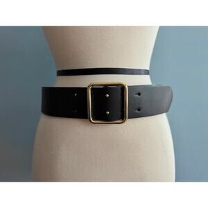 TARGET Wide Black Faux Leather Waist Belt sz S